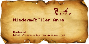 Niedermüller Anna névjegykártya